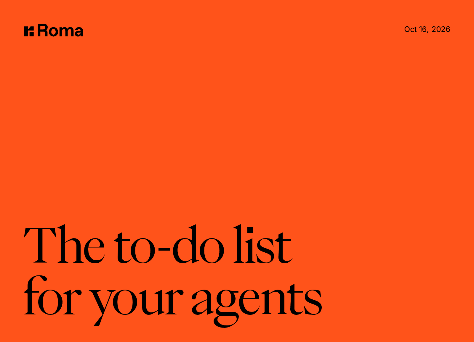 The To Do List For Your Agents Cover